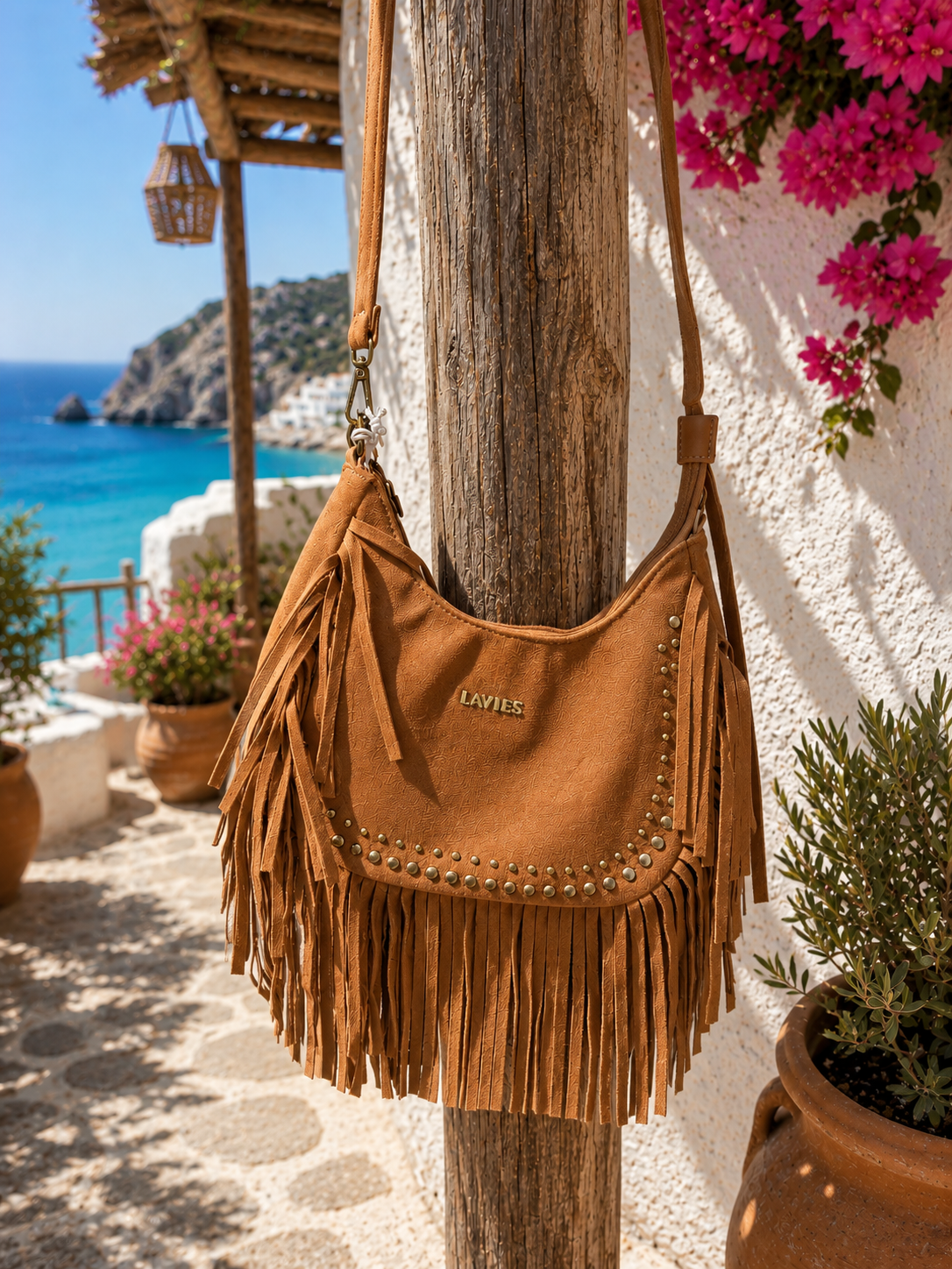 Boho tas met franjes - Ronda - Afbeelding 4
