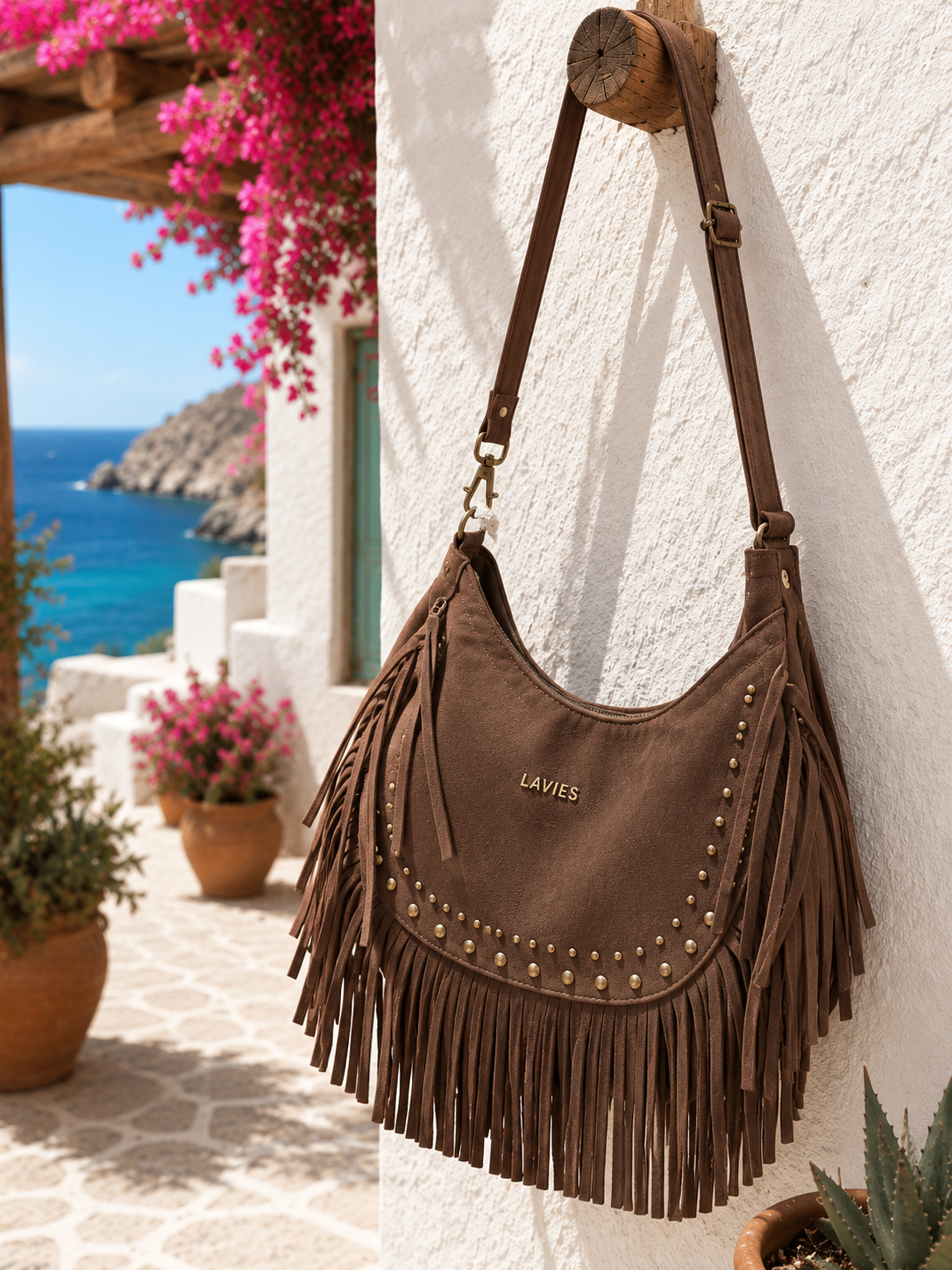 Boho tas met franjes - Ronda - Afbeelding 3