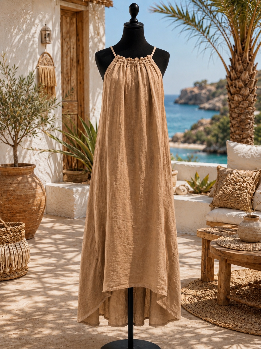 Ibiza Linnen Maxi Jurk - Misty - Afbeelding 4