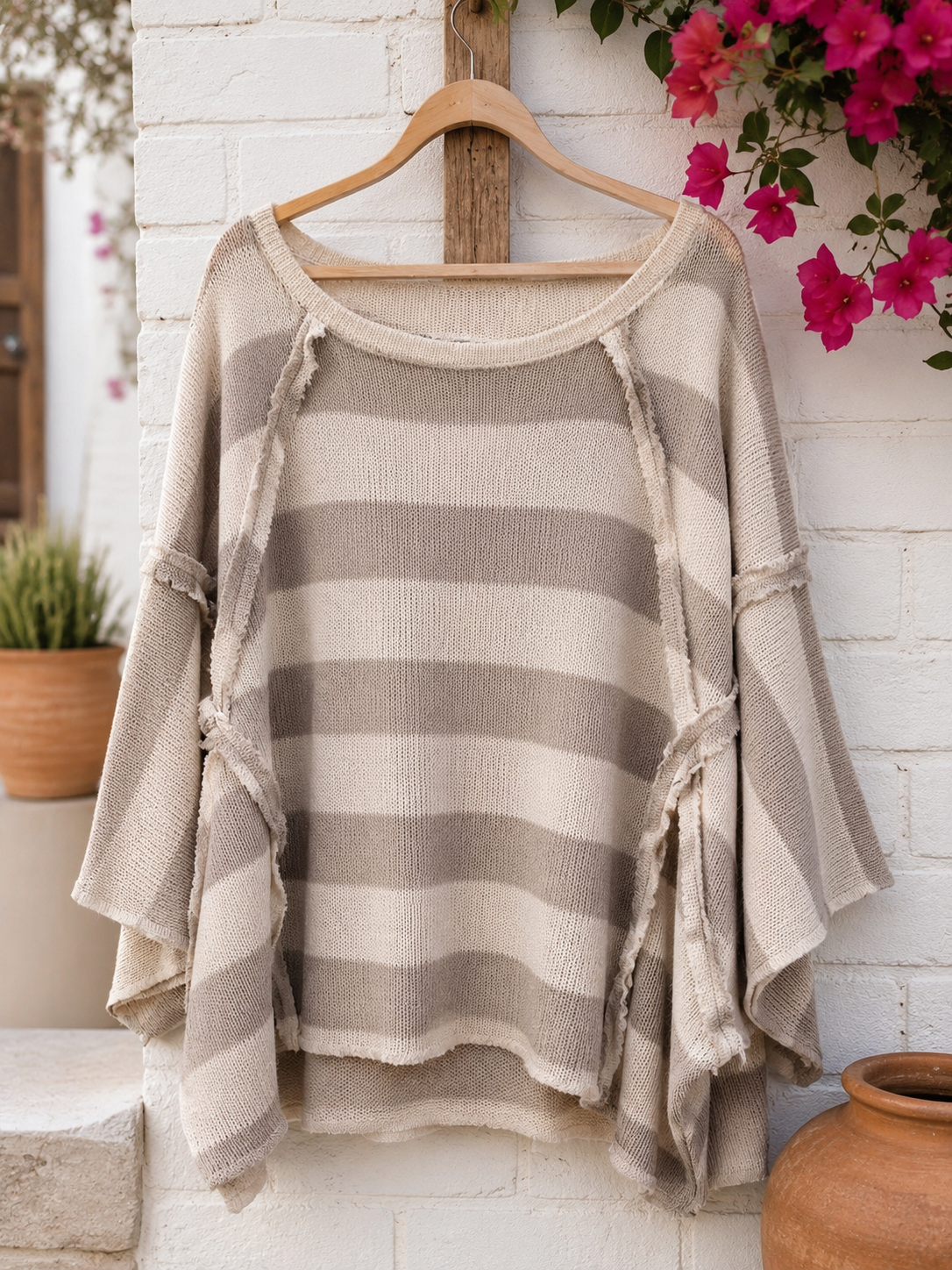 Oversized Gestreepte Ibiza Trui - stripes - Afbeelding 3