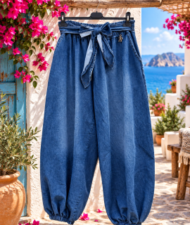 Jeans Harembroek met strikdetail – Joane