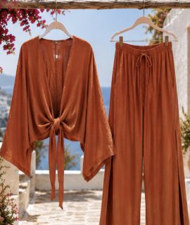 2-Delige Matching Set met Splitbroek & Knoopblouse – Do