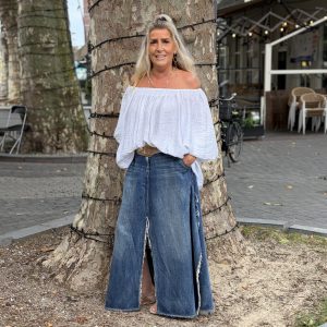 Jeans Rok met Rafels en split – Sale