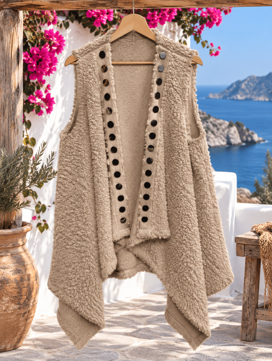Teddy bodywarmer met studs - Mariska - Afbeelding 2