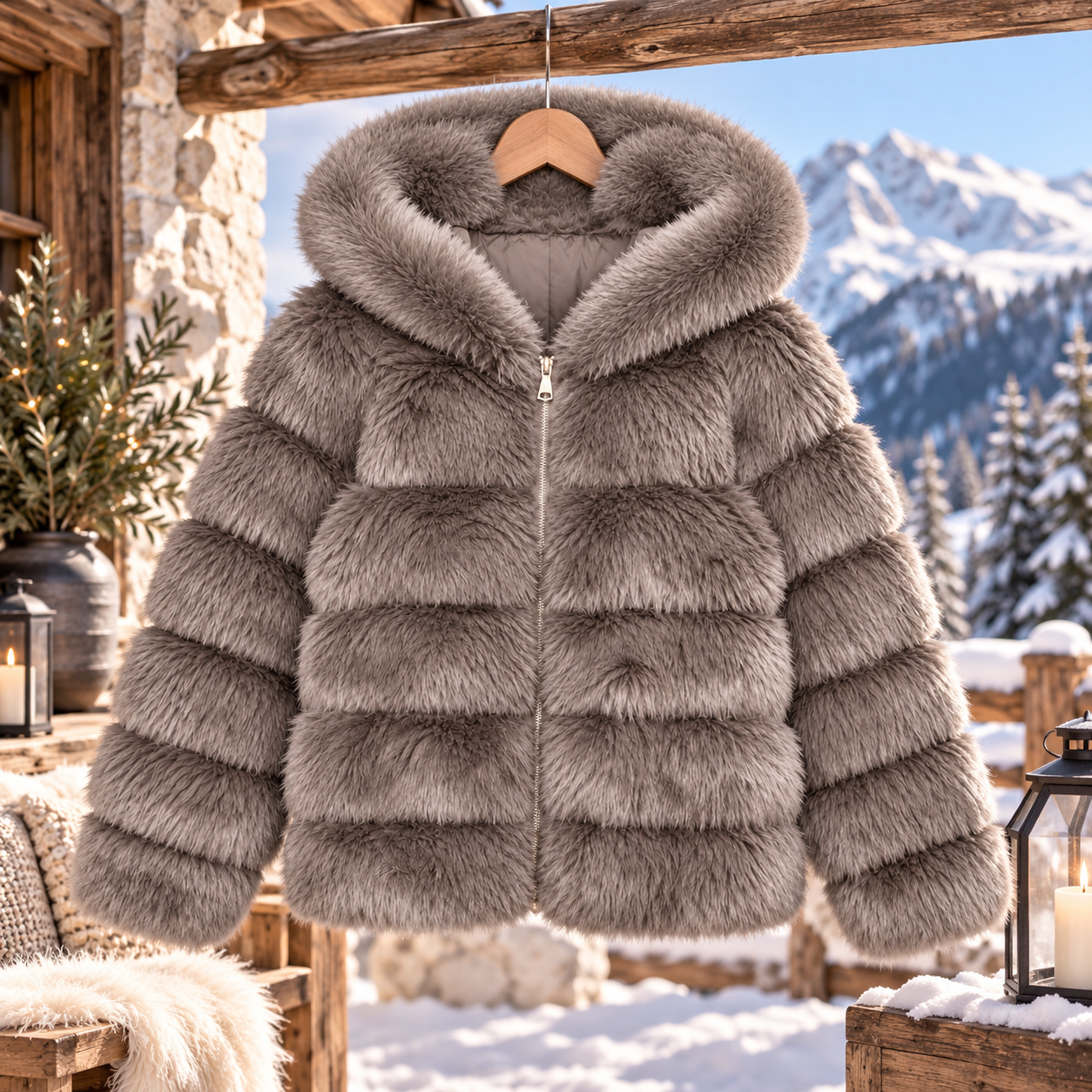 Jasje Fluffy met capuchon - Nana