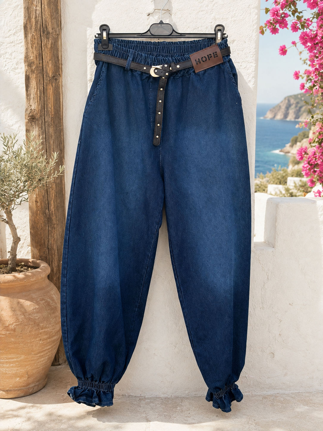 Denim Broek met Ruffle Enkelboord - Elise - Afbeelding 2