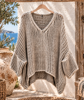 Open Gebreide V-Hals Trui –  Mandy