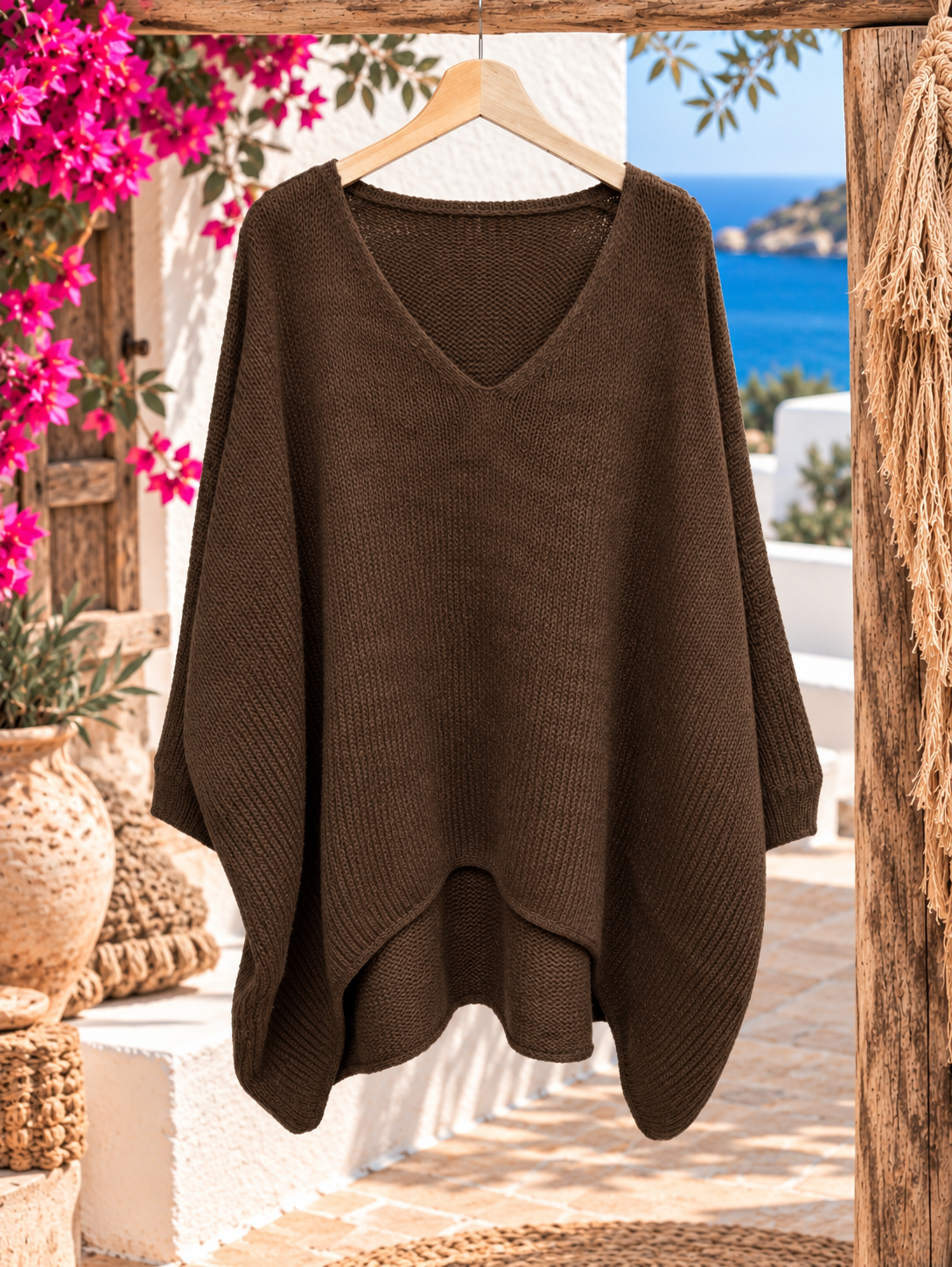 Trui oversized met v-hals - Liby