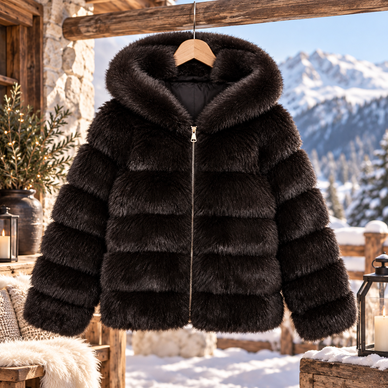 Jasje Fluffy met capuchon - Nana - Afbeelding 2