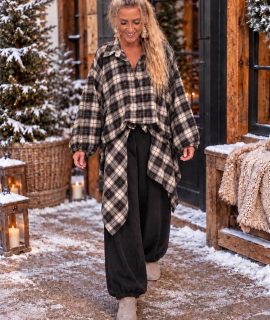 Asymmetrische omslagdoek met ruitprint – Lieqie‘s