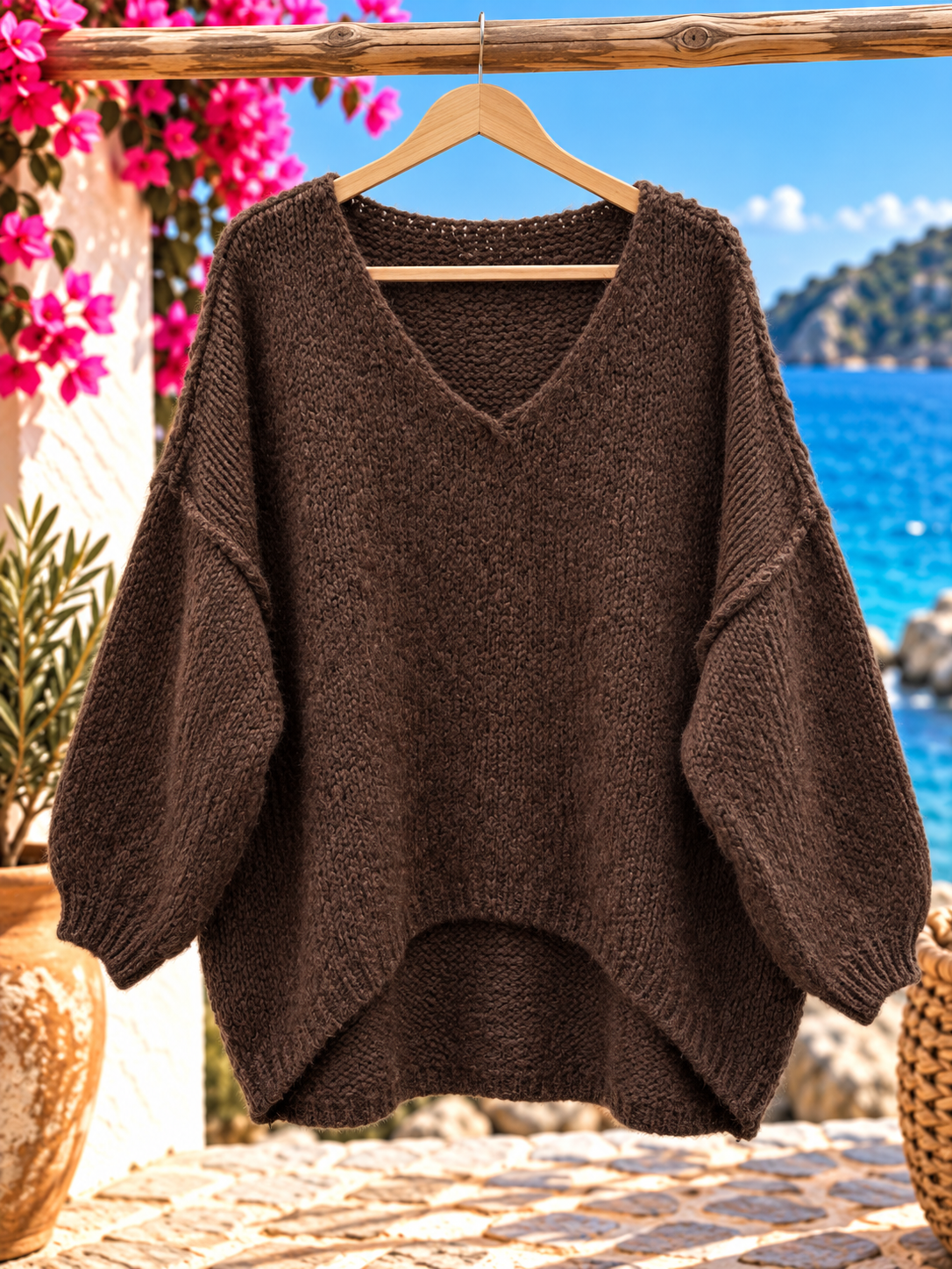 Oversized trui met V-hals - Gini - Afbeelding 2