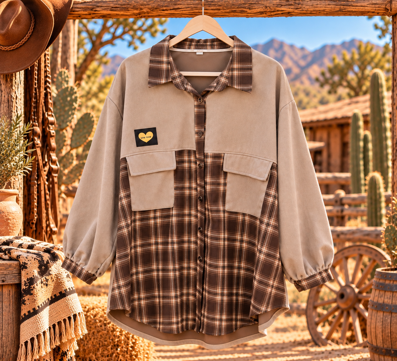 Oversized Western Blouse met Ruitdetails - Dolly