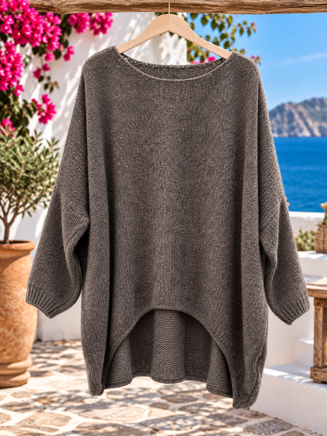 Trui oversized met boothals - Nancy