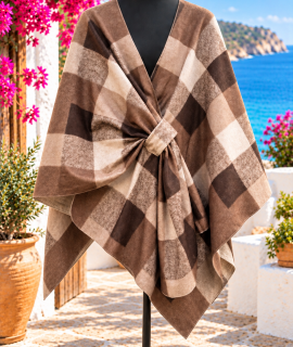Oversized Poncho met Stoffen Lus – Klara