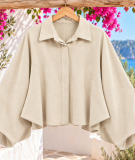 Blouse met doorlopende pofmouwen – Sally