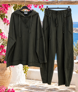 Oversized Katoenen set Hoodie & Broek One Size (t/m maat 46) – Romy