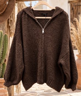 Gebreid vest met rits en capuchon – Margriet